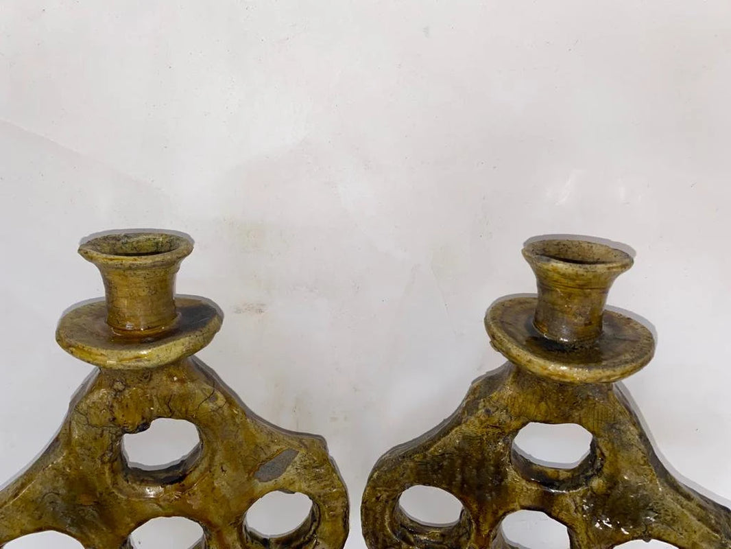 Yellow Terracotta Candle Holders