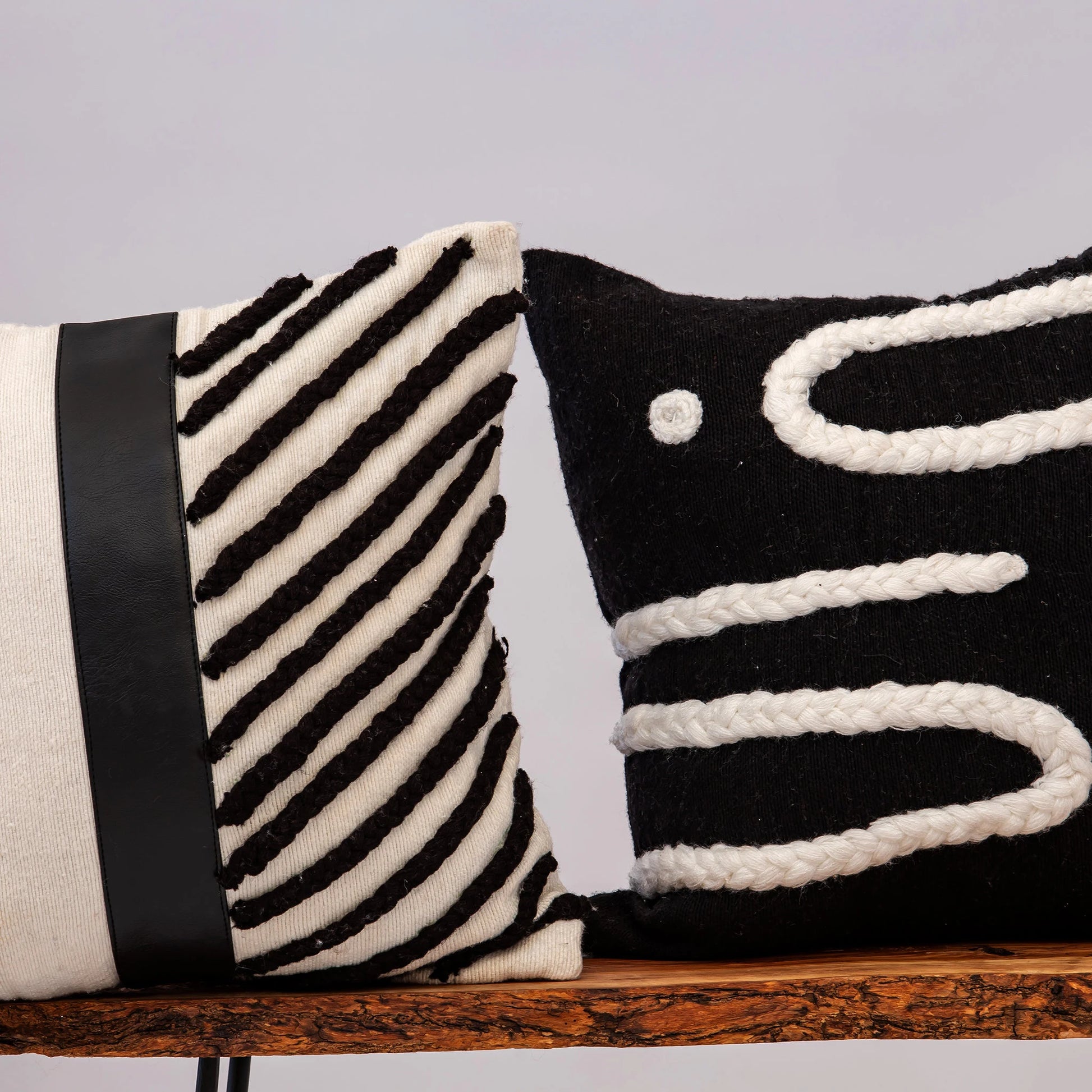 Black and White Pillow - Handmade Pillow - Moroccan Pillow-Livingroom Pillow - Bedroom Pillow - Custom Pillow