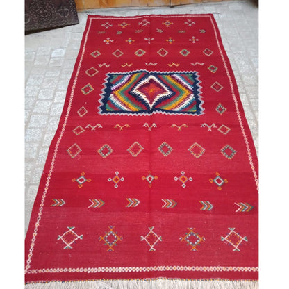 Moroccan Akhnif Rug, Berber Akhnif Kilkm, Handmade Wool Rug, Authentic Azilal