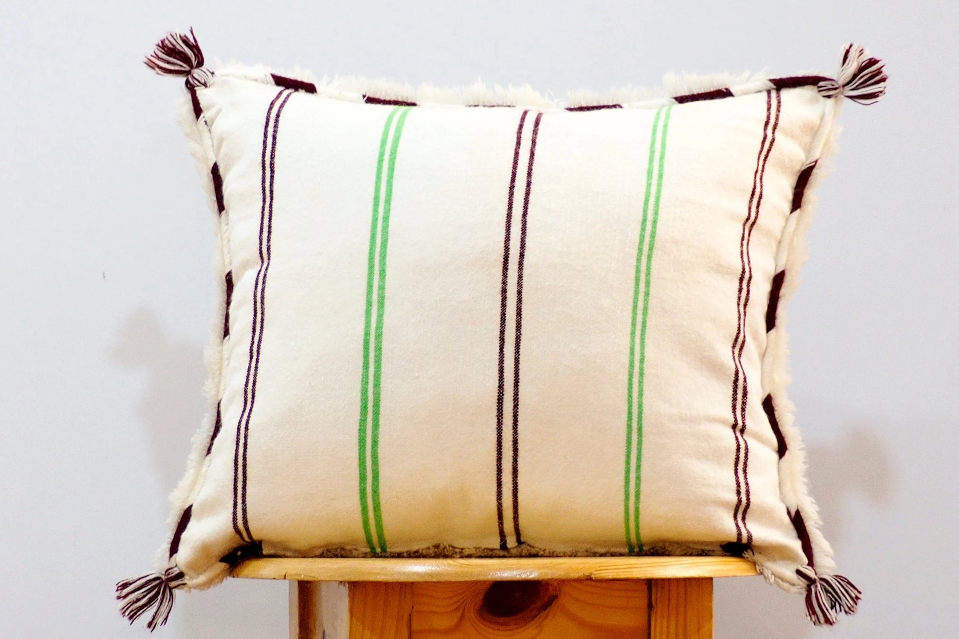 Handmade Moroccan Wedding Blanket Pillow Cover Handira Blanket Cushion Cover Wool Pillow Cover with Sequins