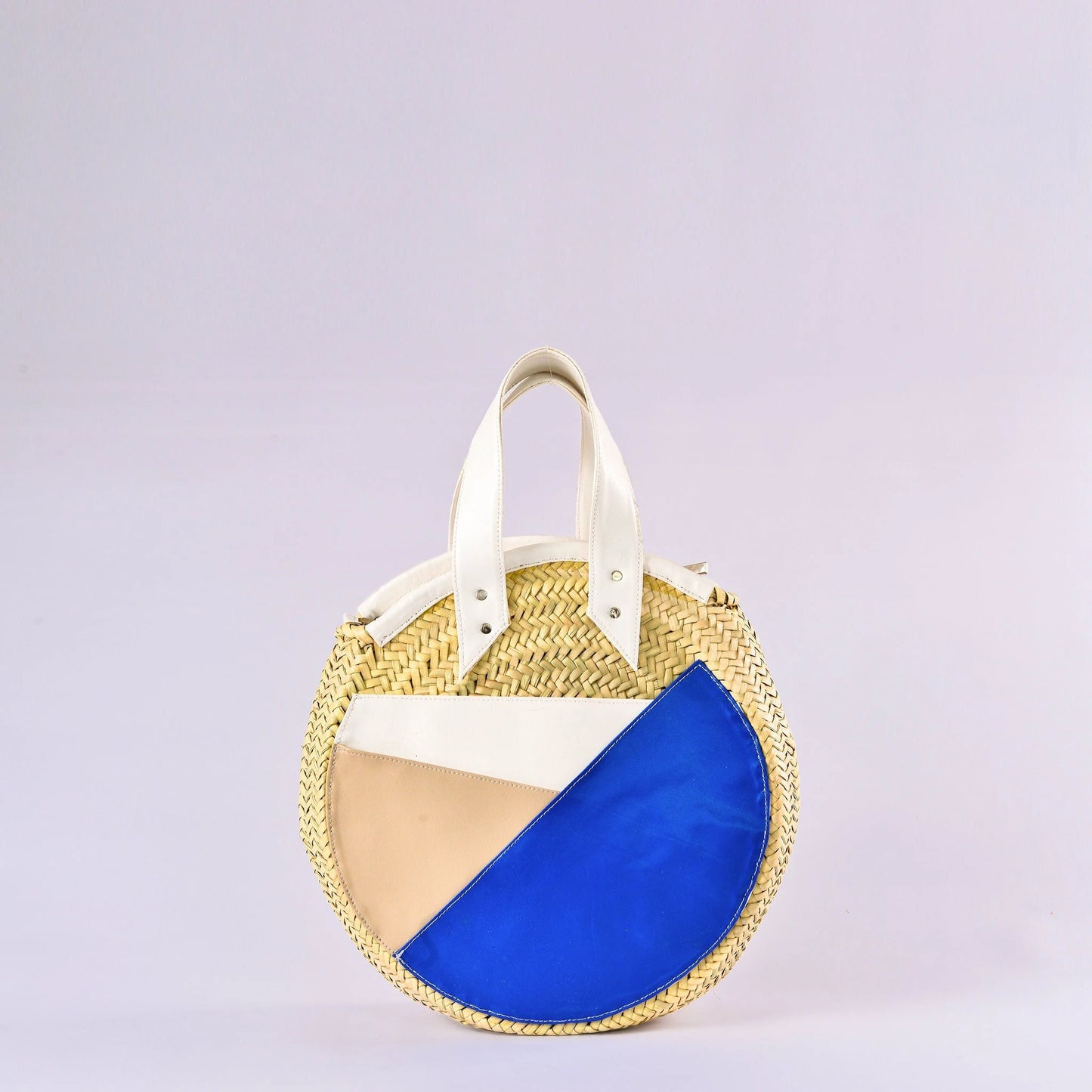 LINED round Bag with Zip Closure - Crossbody Bag with 3 Pockets - Bag for Everyday Use - Beach Bag