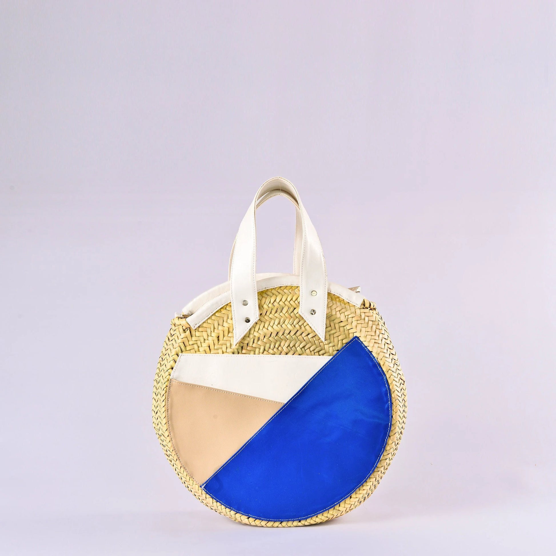 LINED round Bag with Zip Closure - Crossbody Bag with 3 Pockets - Bag for Everyday Use - Beach Bag