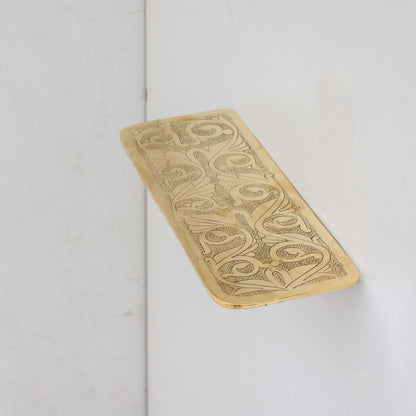 Handcrafted Solid Brass Floating Shelf, Bathroom Shelf Brass, Wall Mount Bathroom Soap Holder