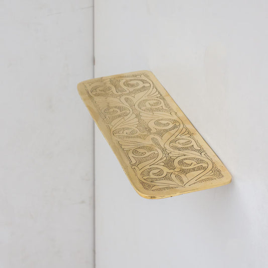 Handcrafted Solid Brass Floating Shelf, Bathroom Shelf Brass, Wall Mount Bathroom Soap Holder