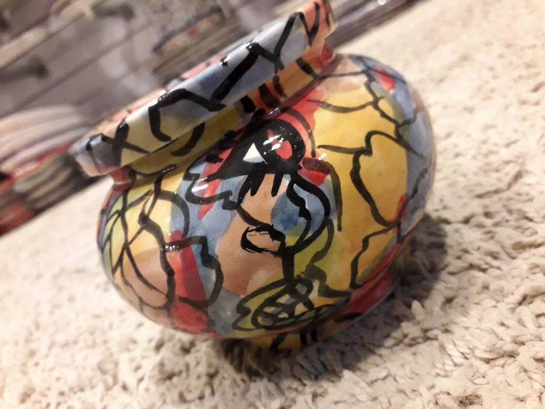 Moroccan Unique Ashtray - Handmade Ashtray Ceramic Ashtray, Cigar Ashtray, Painted Ashtray, Cool Ashtray, Decorated Ashtray, Multicolor
