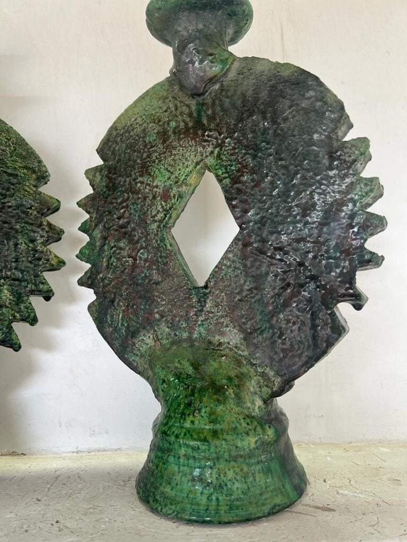 Candlestick Pottery Green Candlestick