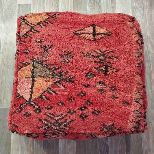 Moroccan Pouf: Handmade Leather Ottoman for Bohemian Home Decor & Seating, Cozy Floor Cushion, Stylish Living Room Accessory