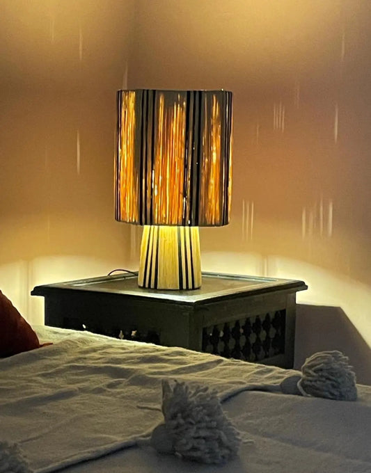 Raffia Natural Raffia Lamp, Raffia Lampshade, TABLE LAMPSHADES Moroccan Handmade in Rattan,Lamp