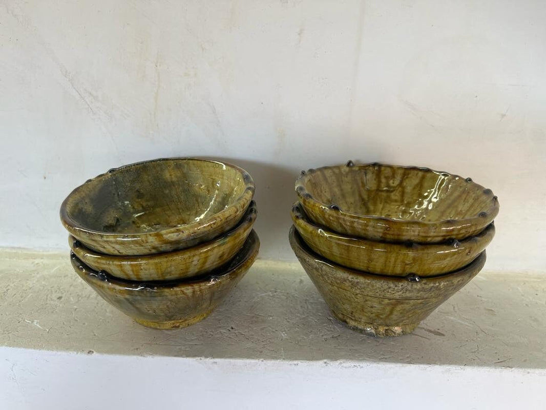 PROMOTION Set of 6 Moroccan Yellow Tamegroute Bowls