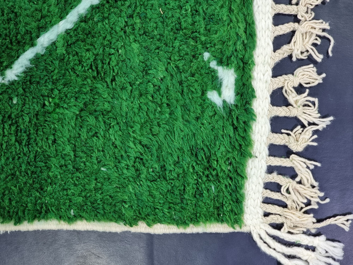 Exquisite MOROCCAN PINE RUG: Handmade Beni Ourain Wool Rug in Clover Green, Abstract Neutral Design, Elegant Berber Unique Greenish Carpet