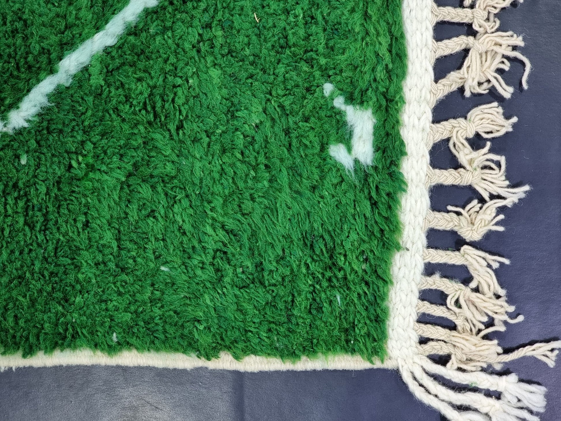 Exquisite MOROCCAN PINE RUG: Handmade Beni Ourain Wool Rug in Clover Green, Abstract Neutral Design, Elegant Berber Unique Greenish Carpet