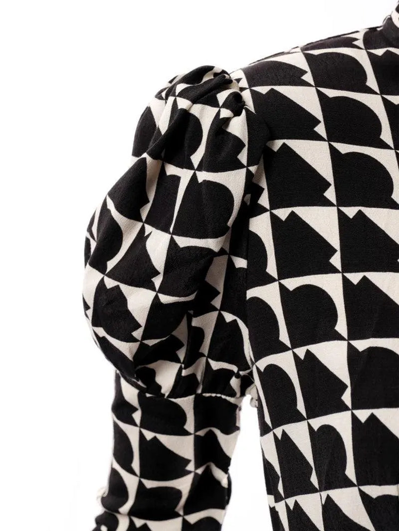 Victoria'S Cotton Dress Short - Black & White