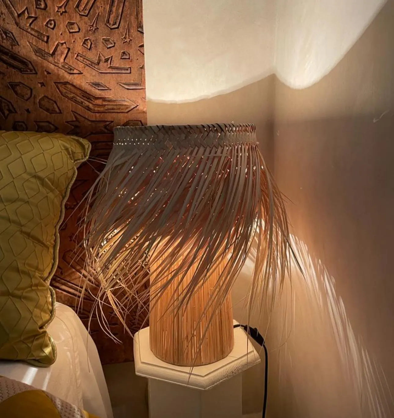 Moroccan Handmade in Rattan,Lamp Raffia Natural Raffia Lamp,Table LAMPSHADES