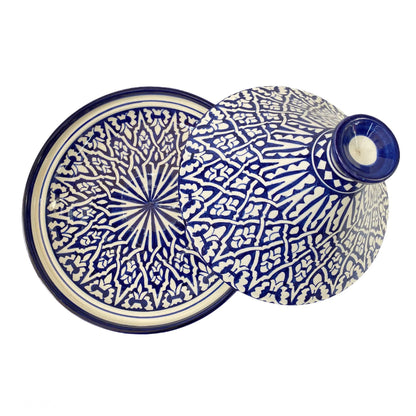 Handmade and Hand Painted Fes Ceramic Tagine Dish / Moroccan Tagine Dish / Tagine Dish for Serving Only.