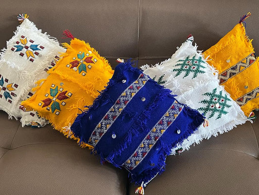 Decorative Cushion. Berber Cushion. Set of 2 Moroccan Handira Pillows, Cushion Cover, Decorative Pillowcase