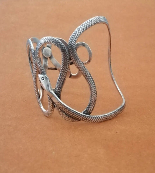 Elegant Sterling Silver Snake Cuff