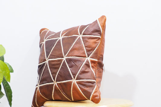 Leather Cushion | Accent Pillow Couch | Leather Pillow Cover with Embroidery Cover High Quality Satisfaction Guaranteed.