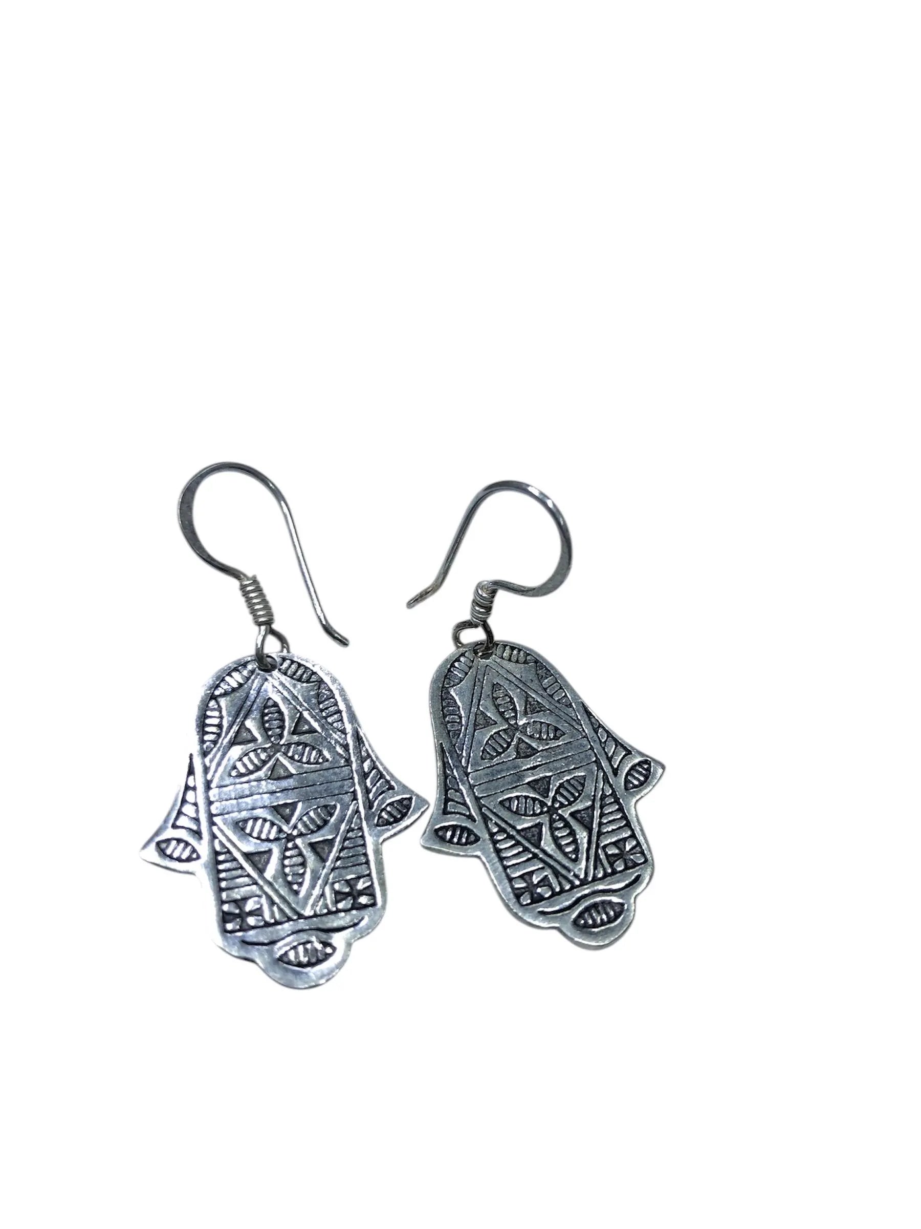 Tuareg Ring, Vintage Jewelry, Silver Earrings, Handmade Jewelry, Tuareg Earrings, Hand of Fatima
