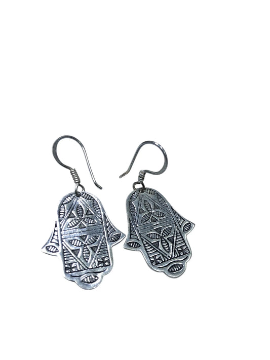 Tuareg Ring, Vintage Jewelry, Silver Earrings, Handmade Jewelry, Tuareg Earrings, Hand of Fatima