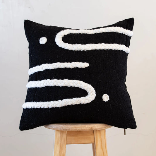 Black and White Pillow - Handmade Pillow - Moroccan Pillow-Livingroom Pillow - Bedroom Pillow - Custom Pillow