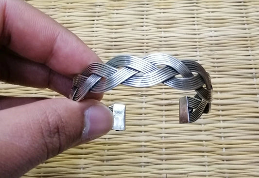 Modern Moroccan Plaited Silver Cuff
