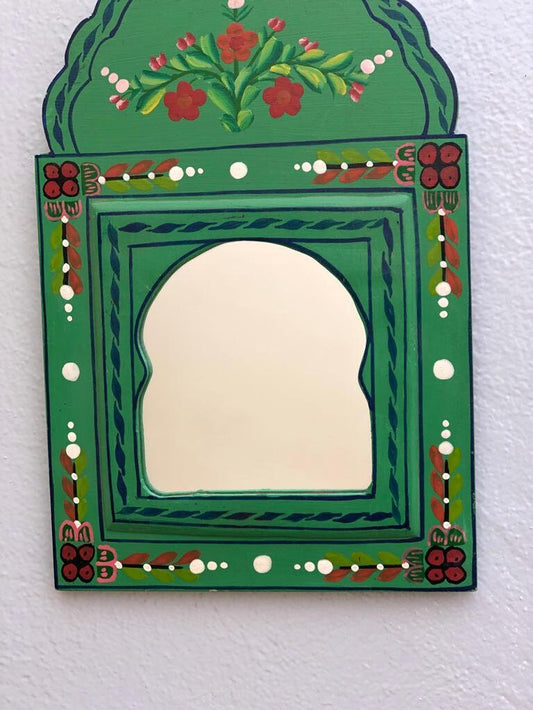 Hand-Painted Moroccan Mirror with Ornate Design | Unique Wall Mirror for Home Décor | Vintage Moroccan Mirror | Bohemian Accent Mirror
