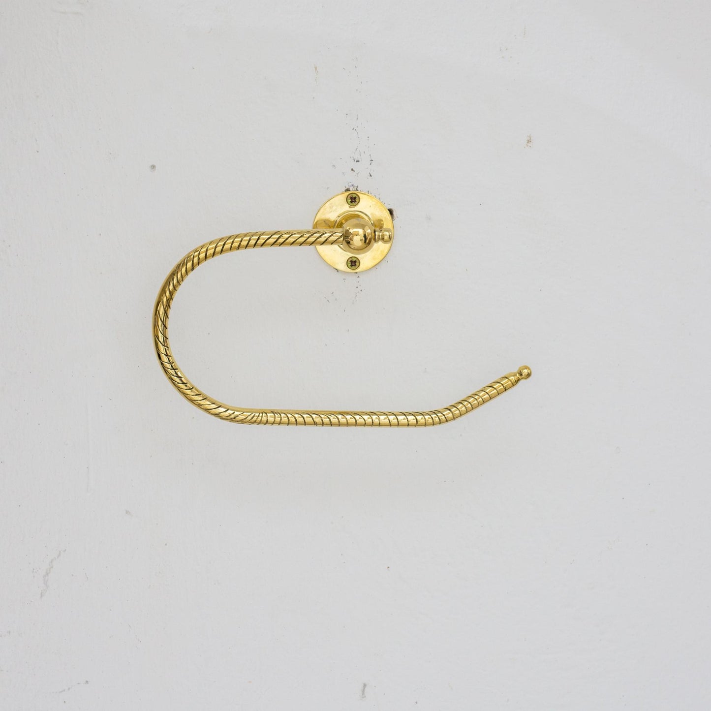 Unlacquered Brass Towel Holder, Towel Hanger, Wall Mount Towel Hook, Hand Engraved Finish