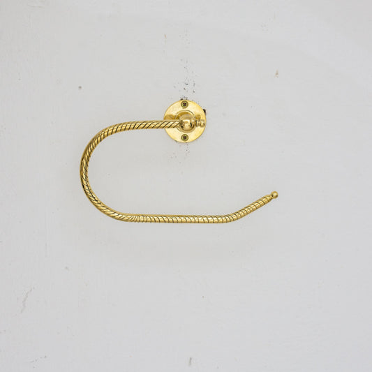Unlacquered Brass Towel Holder, Towel Hanger, Wall Mount Towel Hook, Hand Engraved Finish