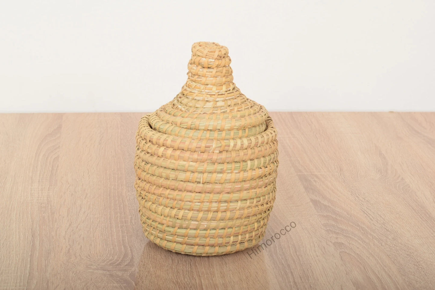 Panier En Paille Tressée Avec Couvercle - Panier Décoratif