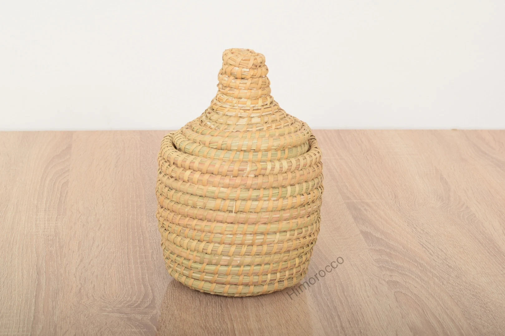 Panier En Paille Tressée Avec Couvercle - Panier Décoratif