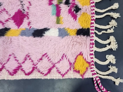 Cute BABY PINK RUG, Custom Moroccan Rug, Handmade Geometric Rug, Boho Pink Wool Rug, Maximalist Berber Rug, Cozy Chic Area Rug.