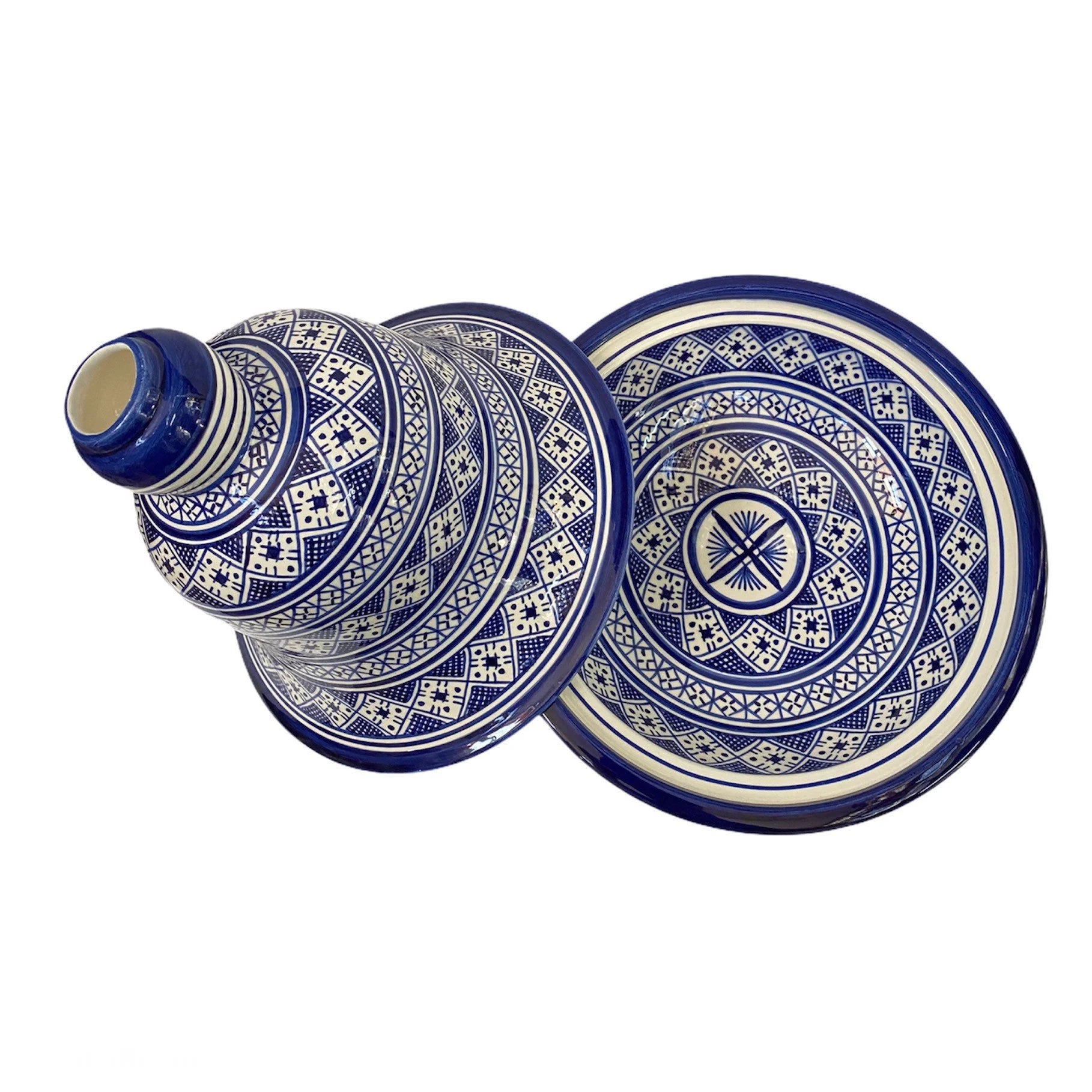 Handmade and Hand Painted Fes Ceramic Tagine Dish / Moroccan Tagine Dish / Tagine Dish for Serving Only.