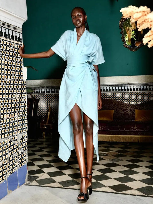 Nadia'S Kimono Linen Light Blue