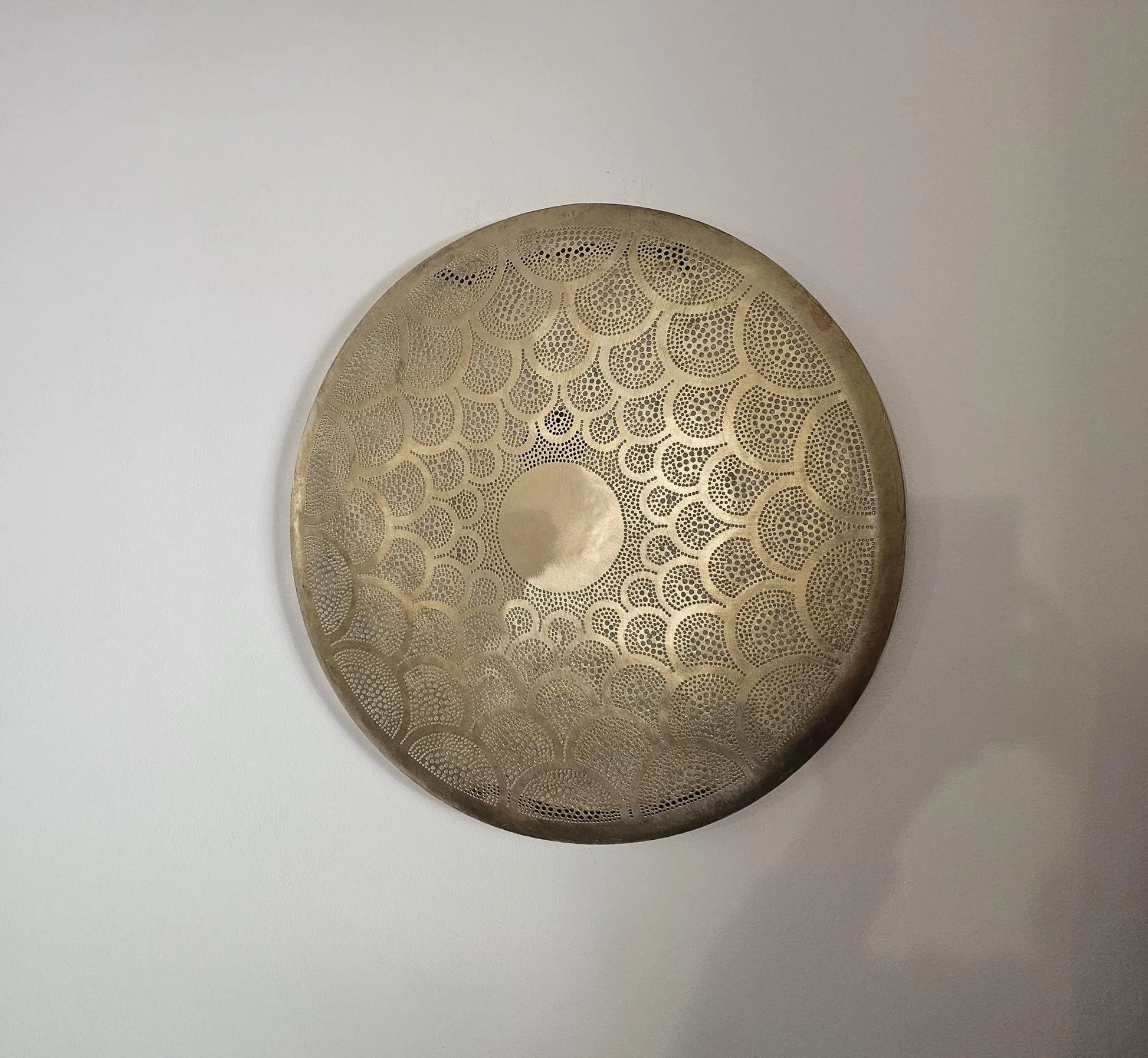 Moroccan round Brass Wall Sconce, Brass Wall Lamp