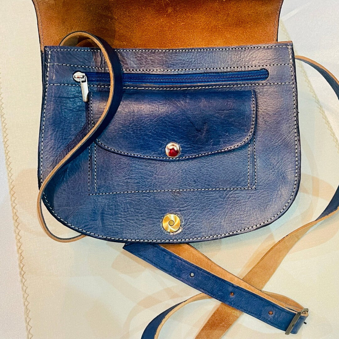 Moroccan Leather Bag, Genuine Leather Crossbody Bag, Moroccan Shoulder Bag, Women'S Leather Bag, Handmade Carved Leather Bag, Purple Bag