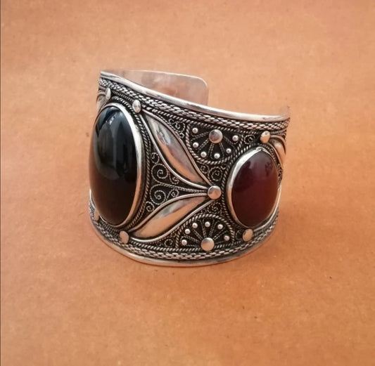 Modern Tuareg Style Large Cuff with Stones