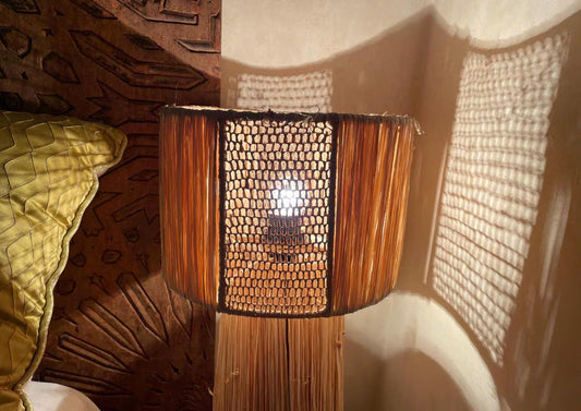 Raffia Natural Raffia Lamp, Raffia Lampshade, TABLE LAMPSHADES Moroccan Handmade in Rattan,Lamp