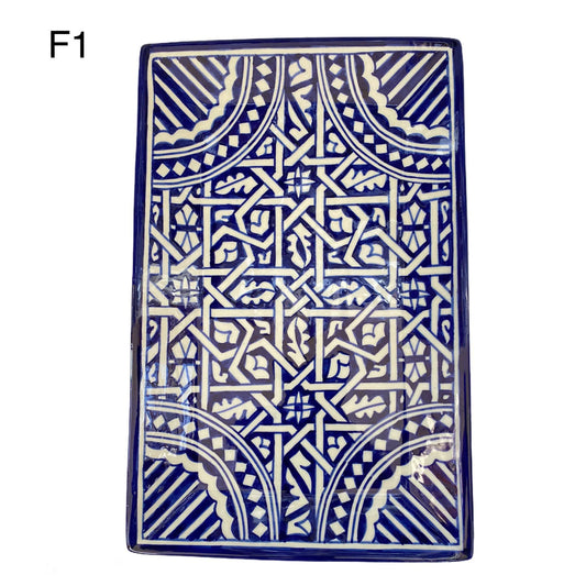 Handmade Ceramic Cake Dish from Fes (Morocco)/ Rectangular Tray / Rectangular Tray.