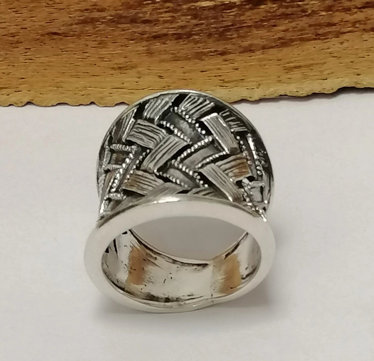 Graduated Sterling Silver Chevron Ring