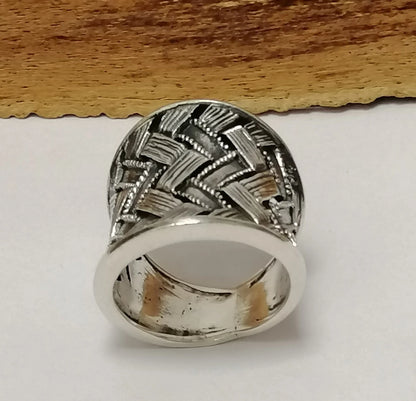 Graduated Sterling Silver Chevron Ring