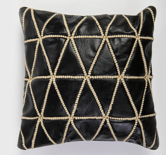 Handmade Square Leather Pillow Cover, Decorative Brown Leather Pillow Case, Gift for Mum. Handmade Leather Throw Pillow Cover Gift for Husba