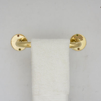 Unlacquered Brass Towel Holder, Bathroom Towel Bar, Wall Mount Towel Holder