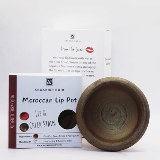 Aker Fassi Moroccan Lip Pot Brick Color Lip and Cheek Stain Clay Pot