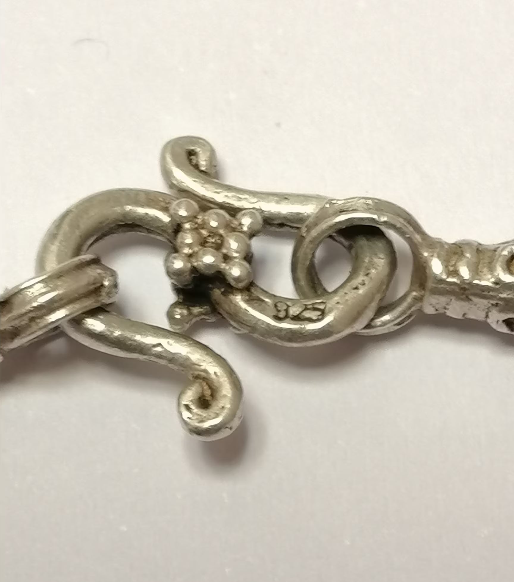 Enamel on Silver Bead Snake Chain Necklace