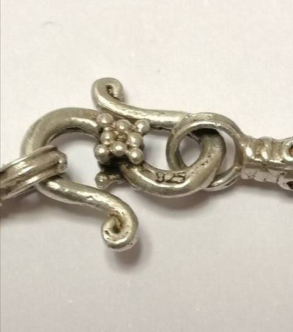 Enamel on Silver Bead Snake Chain Necklace