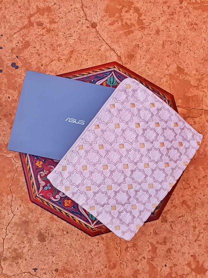 Handmade Moroccan Laptop Sleeve with Zellij Pattern | Stylish Macbook Air Sleeve | Custom Laptop Cover for Women & Men | Unique Office Gift