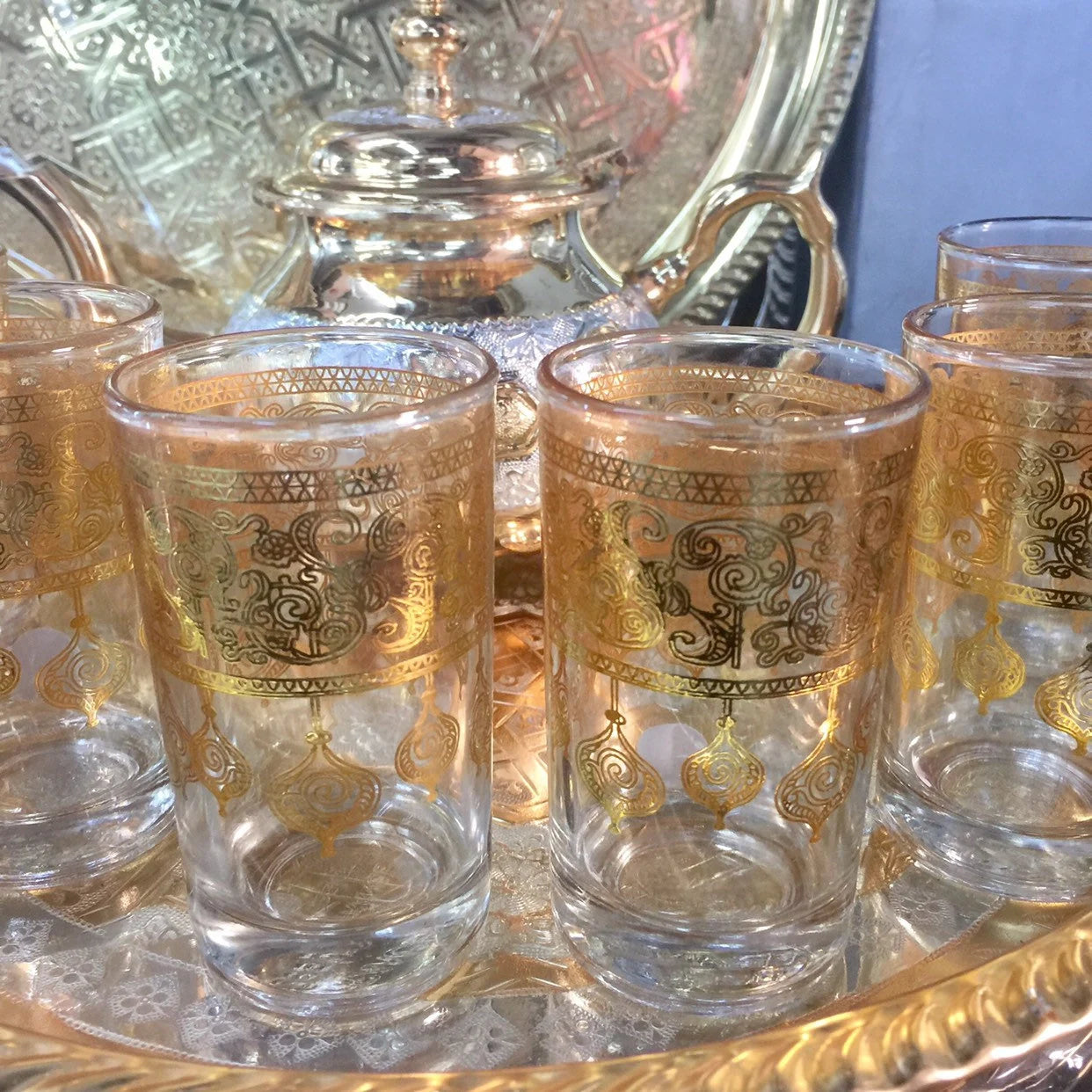 Moroccan Handmade Luxurious Tea Set