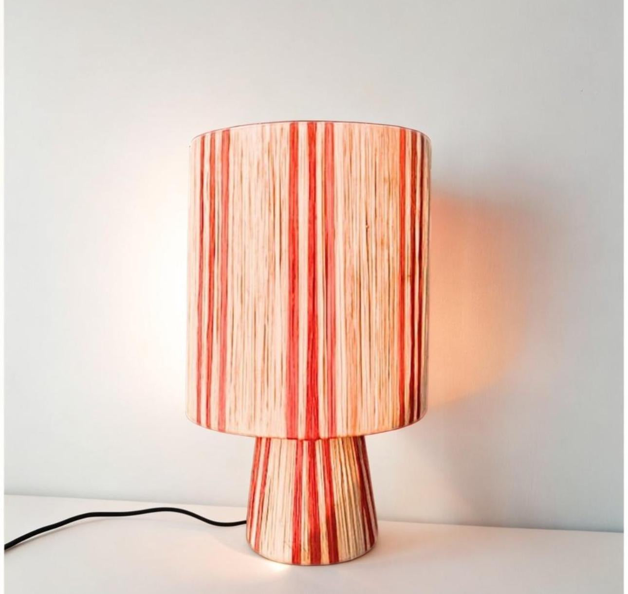 LAMP Raffia Natural Raffia Lamp, Raffia Lampshade, TABLE LAMPSHADES Moroccan Handmade in Rattan
