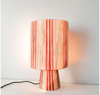 LAMP Raffia Natural Raffia Lamp, Raffia Lampshade, TABLE LAMPSHADES Moroccan Handmade in Rattan