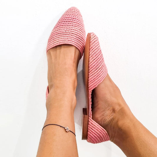 Ready to Ship, Raffia Shoes, Handmade Raffia Sandals, Raffia Flats, Morocca Shoes, Moroccan Babouch, Raffia Mules